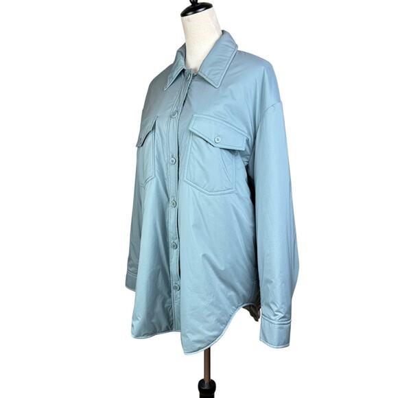 Wilfred Free NWT Ganna Blue Gray Button Front Relaxed Fit Insulated Jacket - Picture 2 of 16